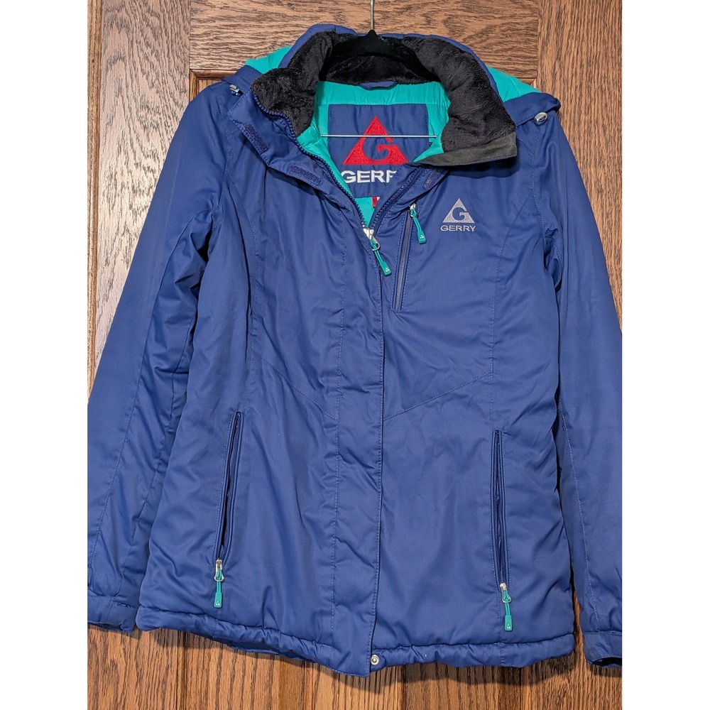 Gerry Hooded Insulated Winter Jacket Blue Teal Women's Size S